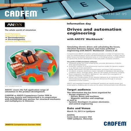 CADFEM Information Day: Drives and automation engineering