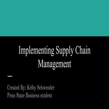 Implementing supply chain management 