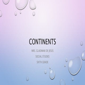Continents Social Studies 6th grade