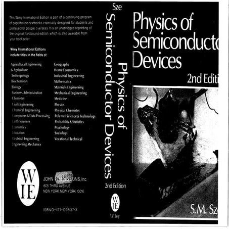 Physics of semiconductor devices S. M. Sze Kwok K. NG Second Edition | PDF