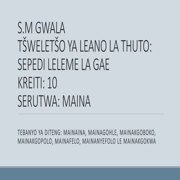 Mahlaodi (Mehuta ye meraro ya mahlaodi yeo e fapanego) | PDF