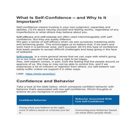 SELF-CONFIDENCE 