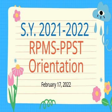 S Y 2021 2022 Rpms Ppst Orientation Pptx