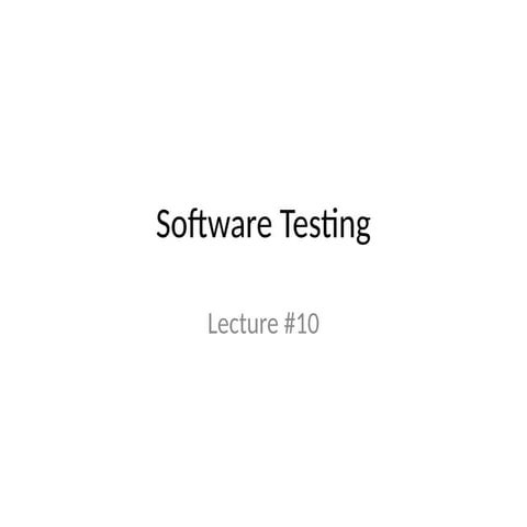 Software Engineering - Software Testing.