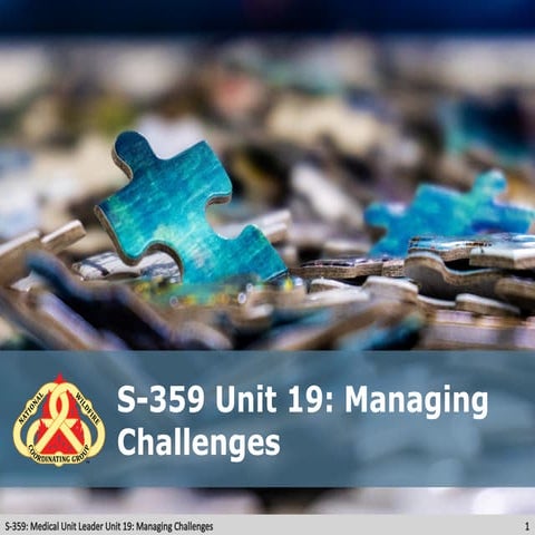 Managing Challenges as a Medical Unit Leader in Incident Response | PPTX