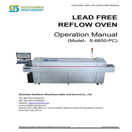 S 6600-pc reflow  oven