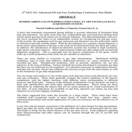 GAS READING WHILE DRILLING