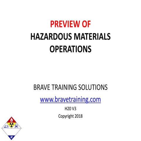 HAZMAT FIRST RESPONDER OPERATIONS NFPA COMPLIANT