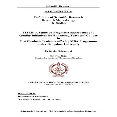 Research Methodology - Scientific Research