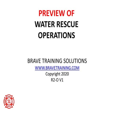 WATER RESCUE AWARENESS NFPA COMPLIANT | PPTX