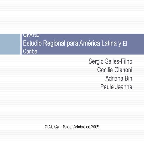GFARD Estudio Regional para América Latina y El Caribe