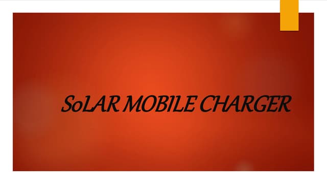 Solar mobile charger