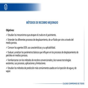Métodos de recobro mejorado de hidrocarburos | PPTX