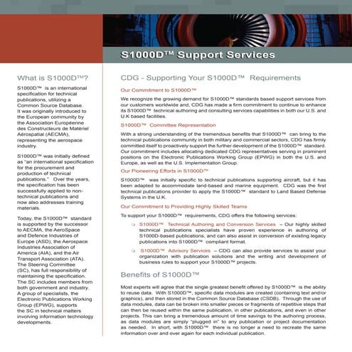 S1000 d support services from cdg