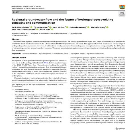 Regional groundwater flow and the future of hydrogeology: evolving ...