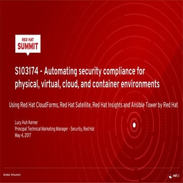 Automating security compliance for physical, virtual, cloud, and container en...