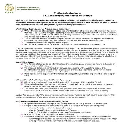 Identifying the forces of change