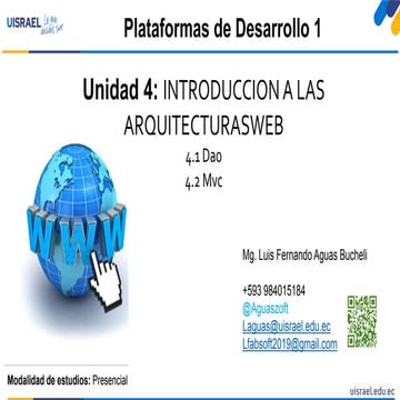 15-Unidad 4: Introducción a las Arquitecturas Web 4.1 DAO 4.2 MVC