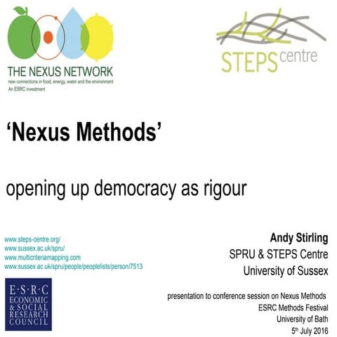 Andy Stirling - nexus methods 