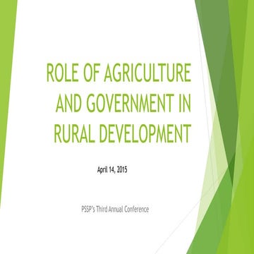 Hafiz Pasha - Role of Agriculture and Government in Rural Development