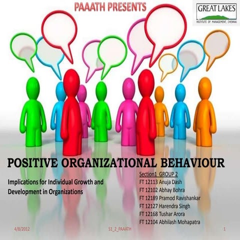 POSITIVE ORGANIZATIONAL BEHAVIOUR 