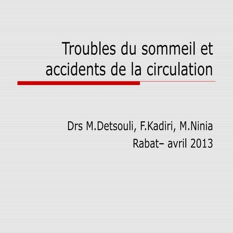 Syndrome d'Apnées Obstructives du Sommeil | PPT