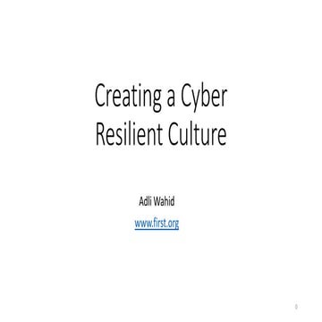 OIC-CERT Conference 2020: Creating a Cyber Resilient Culture | PDF