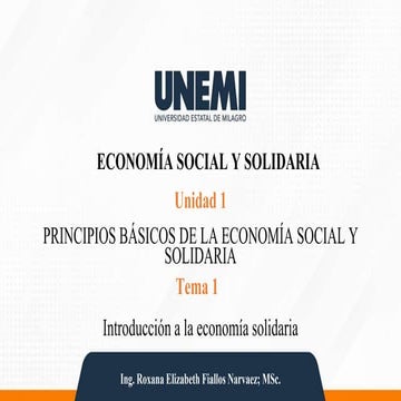 Triptico de economia social y solidaria con sus principios | PDF