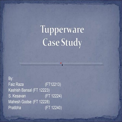 Tupperware ppt ... | PPTX
