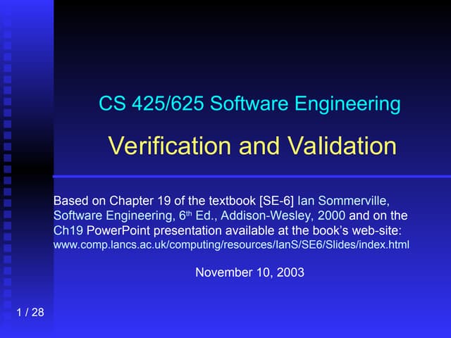 S_22.ppt verification and validation in software testing
