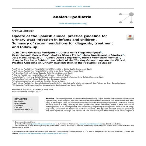 Update of the spanish clinical práctica guideline for urinary tract infection...