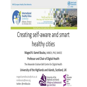 Creating self-aware and smart healthy cities