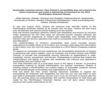 Accessible customer service: How Ontario’s accessibility laws will enhance th...