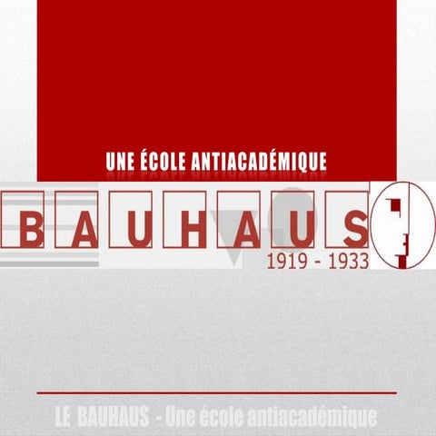 Le BAUHAUS une école antiacadémique