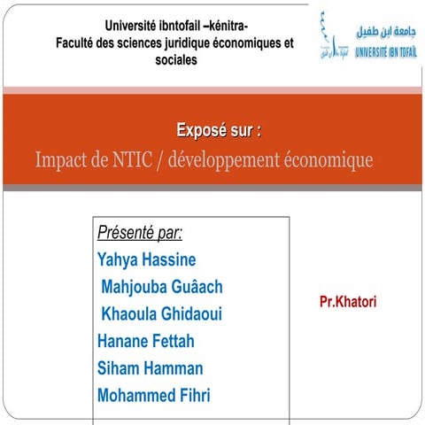 S2 langue 2 impact de NTIC sur l'économie mondial | PPT