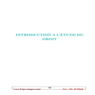 Introduction à l'étude de droit sem...