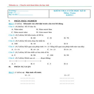 Đề Số 3. Đề kiểm tra cuối học kỳ II...