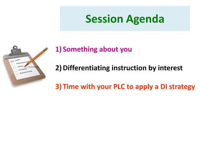 Differentiating instruction by interest