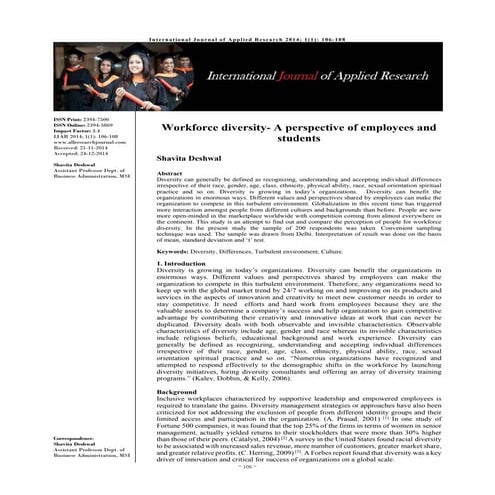 impact of workforce diversity on employee performance | PPTX