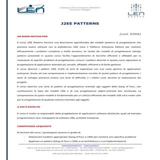 J2EE PATTERNS - Scheda corso LEN