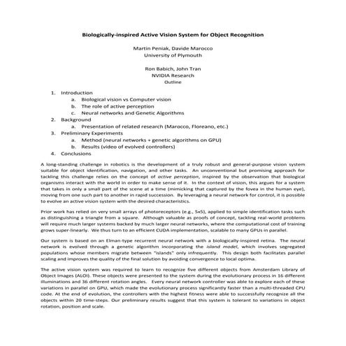 Bio-inspired Active Vision System