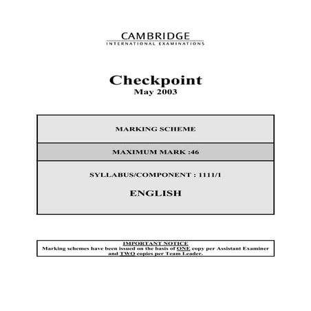 CAMBRIDGE INTERNATIONAL EXAMINATIONS