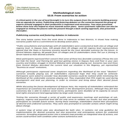 From scenarios to action