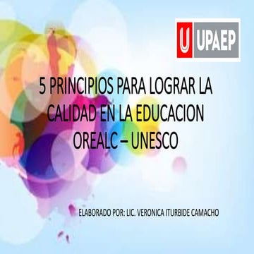 Unesco principios de la calidad educativa | PPTX