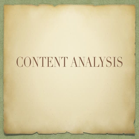 Content Analysis