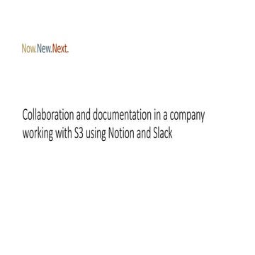 Collaboration and documentation in a company working with S3 using ...