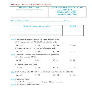 Đề Số 4. Đề kiểm tra cuối học kỳ II...