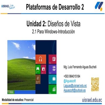4-Unidad 2: Diseño de VIsta-2.1 Para Windows-Introducción