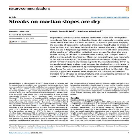 Streaks on martian slopes are dry - No Water On Mars