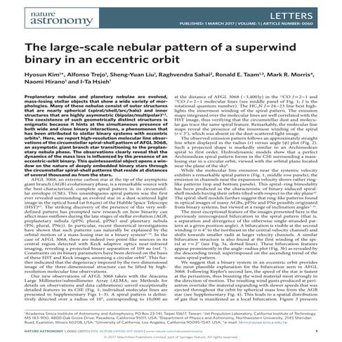 The large-scale nebular pattern of a superwind binary in an eccentric orbit